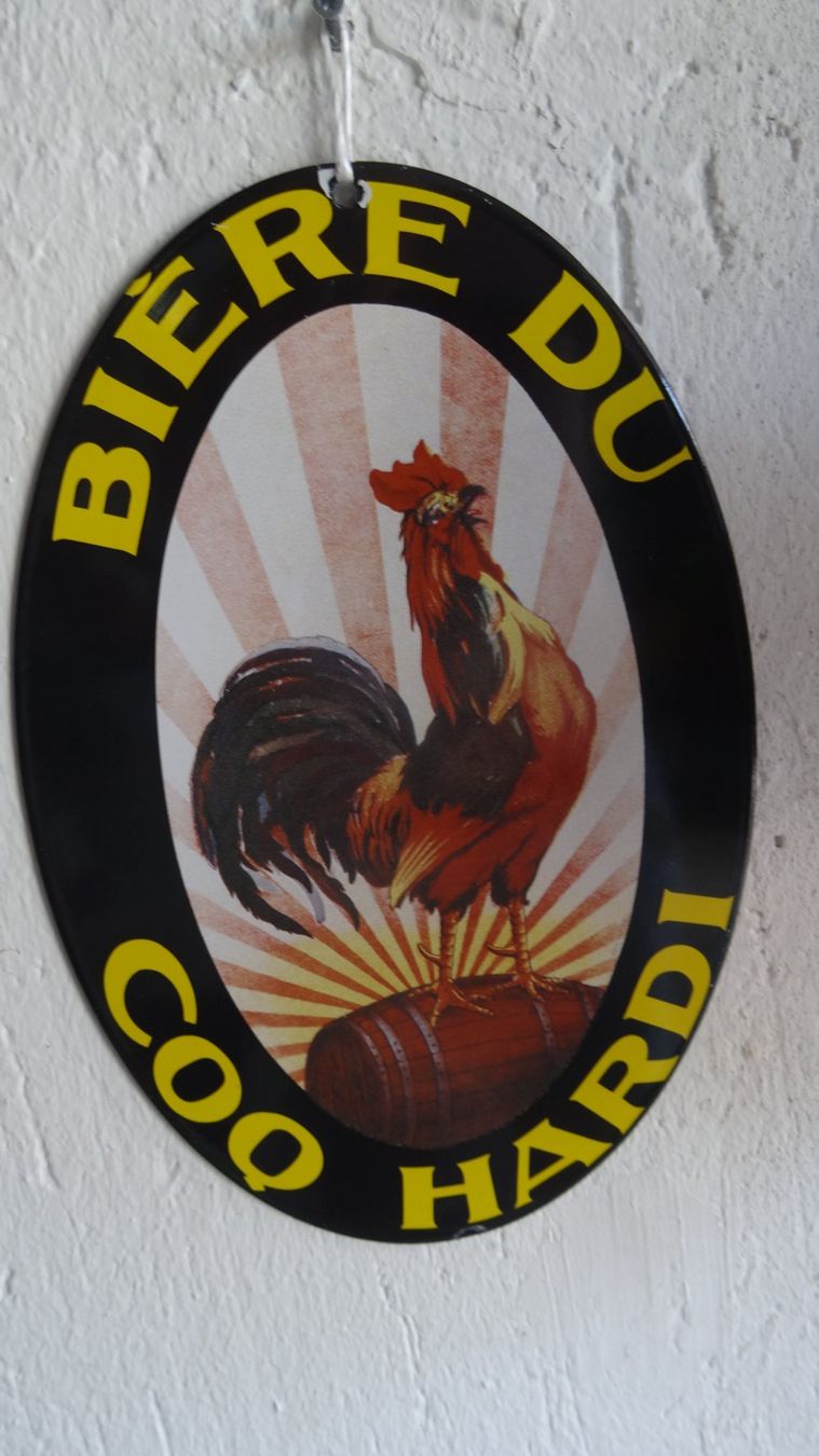 Insegne: EMAILSCHILD Coq d'Or Bier Hahn Oval  Deko Bar – Usato da Ehrendingen venduto da CHMEX 4