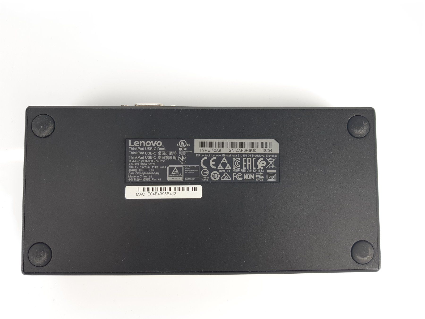 Lenovo Docking station: Lenovo ThinkPad USB-C Dock TYPE: 40A9 inkl. Netzteil + USB-C – Usato da Neuenhof venduto da Recare 4