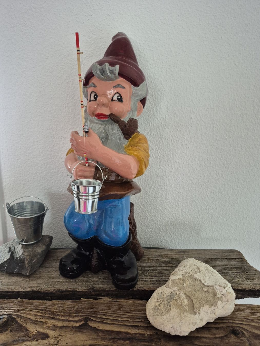 Figurines: Freundlicher Gartenzwerg Angler – D'occasion à Baar par Zwergen-Atelier4