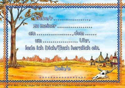 Alle Dekorationen: Indianer / Einladungen / 6Stk. – Neu und originalverpackt aus Wetzikon ZH von partyonlineshop 1