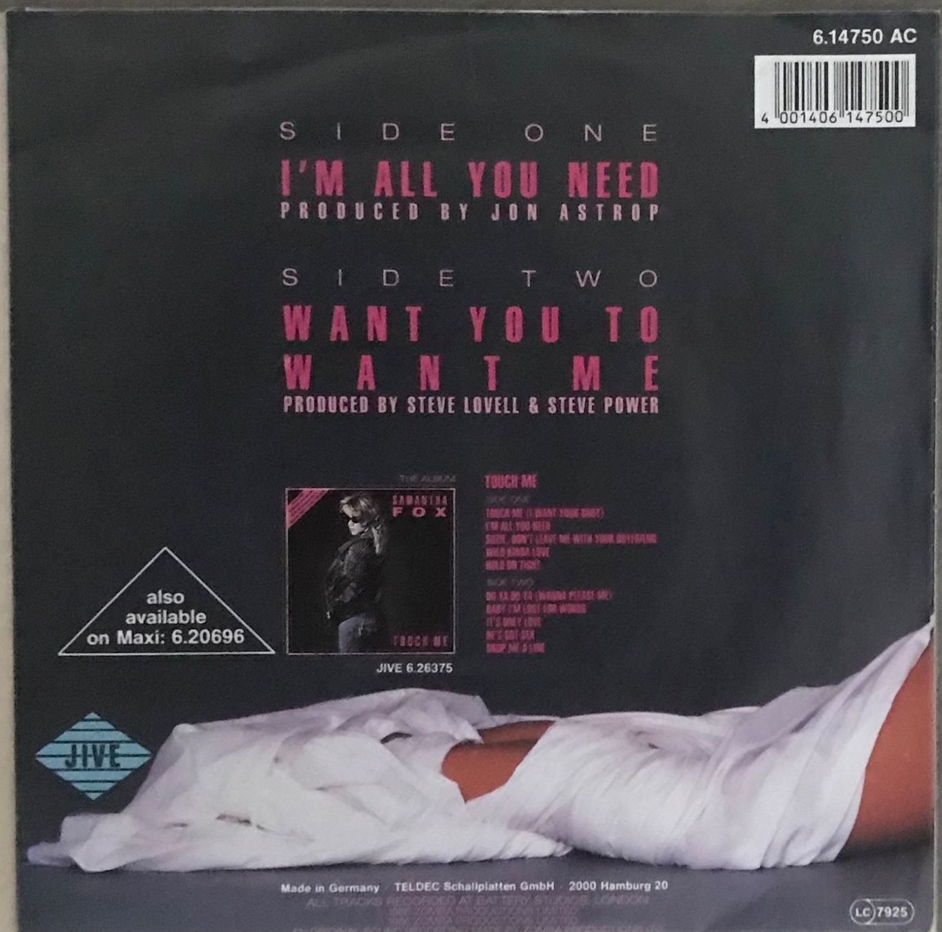 Vinyles: SAMANTHA FOX - IM ALL YOU NEED – D'occasion à Bussigny par vinyl-pas-cher 1