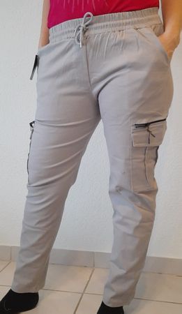 HOSE GR L NEU grau Basic MODERN LÄSSIG Damen trendy 612