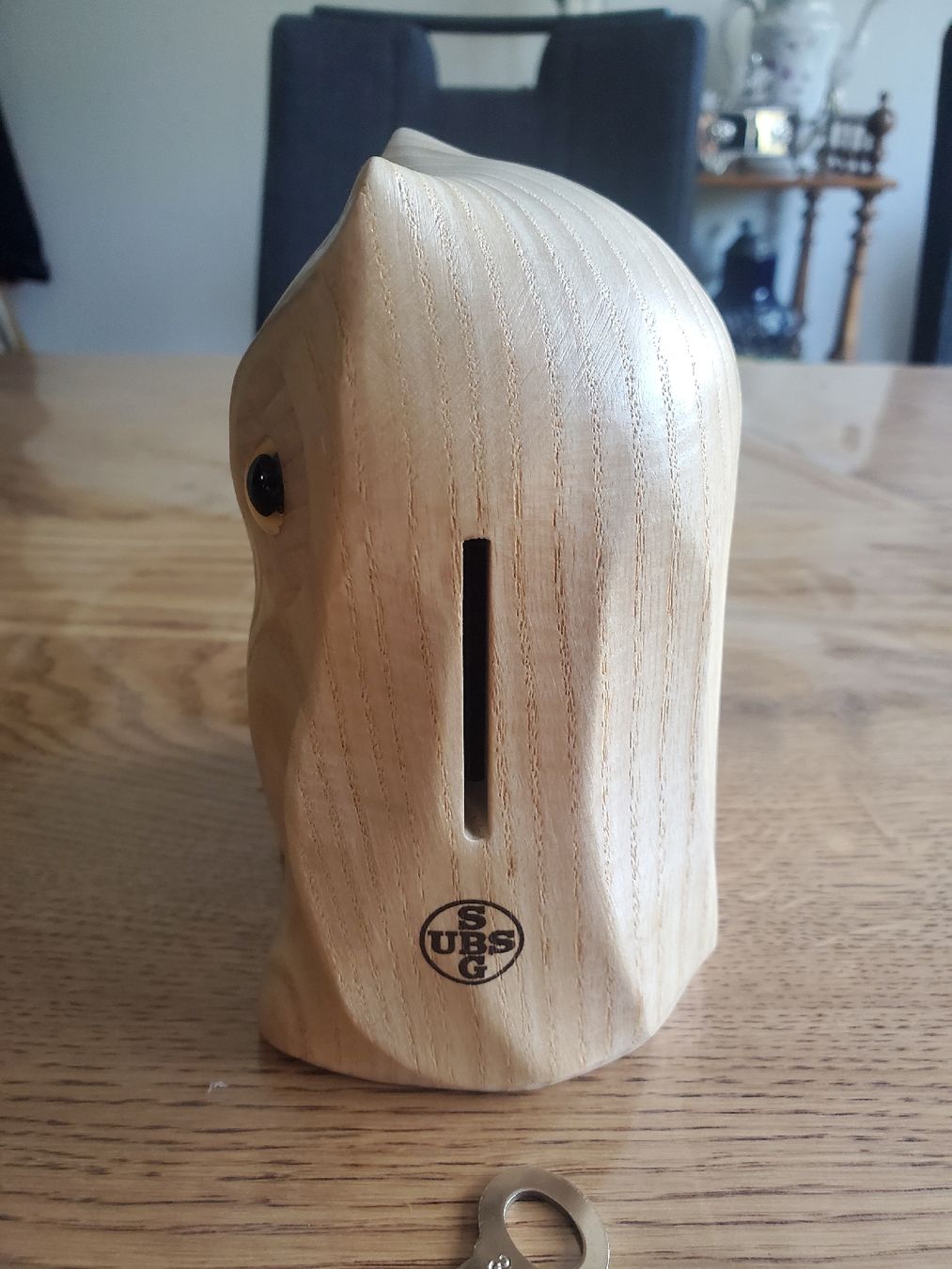 Spardosen: UBS Spardose Eule, Holz mit Schlüssel  – Gebraucht aus Frauenfeld von BeneFull 3