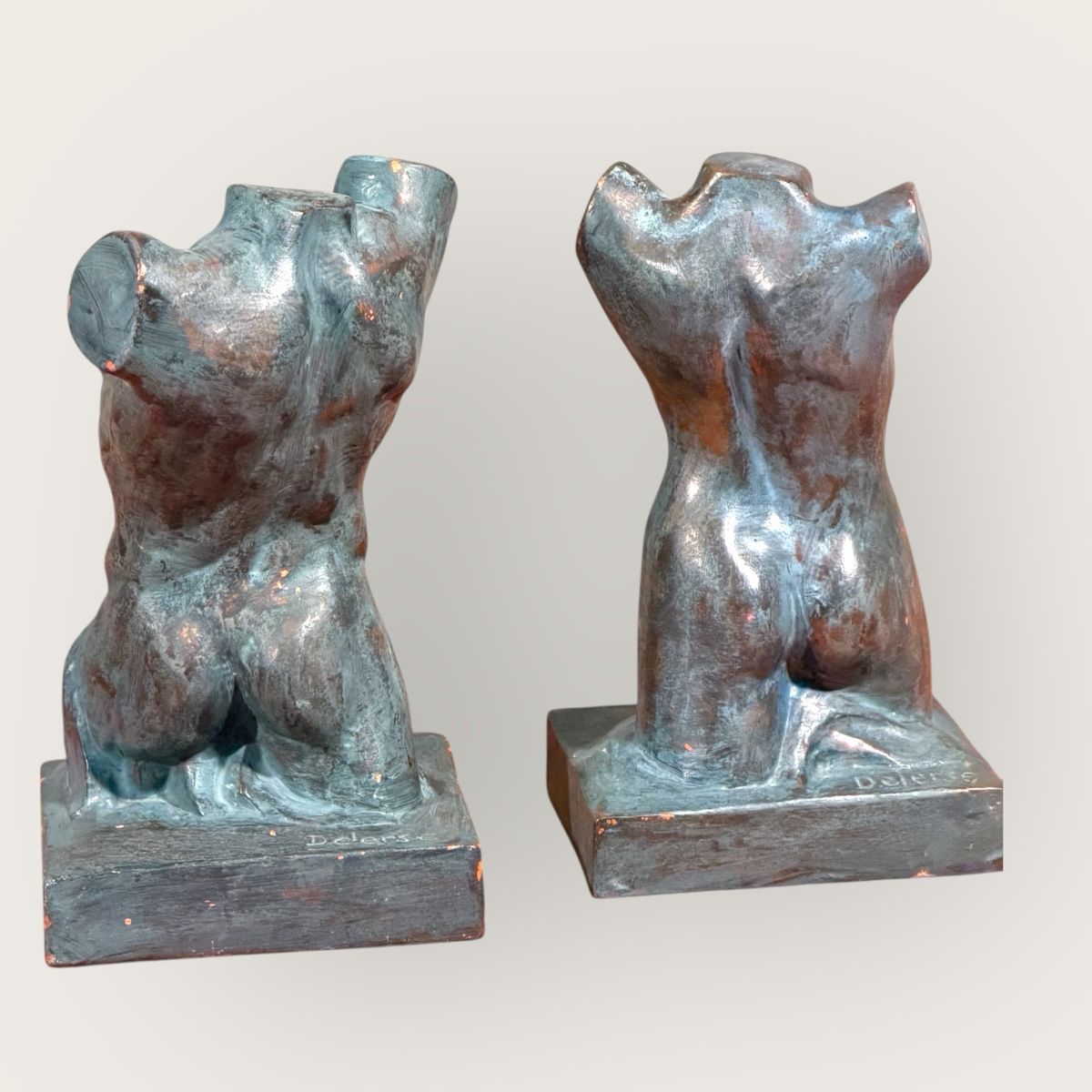 Statuette: Torso Bookends - Antique Style, signed DELERSE – Usato da Lausanne venduto da vas_cdb2 4