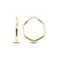 Creole Sechseck 925 gold Klassiker filigran Silber fein 20mm