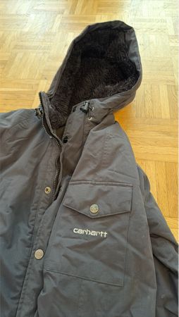 Carhartt Winterjacke mit Kapuze dunkelgrau gebraucht
