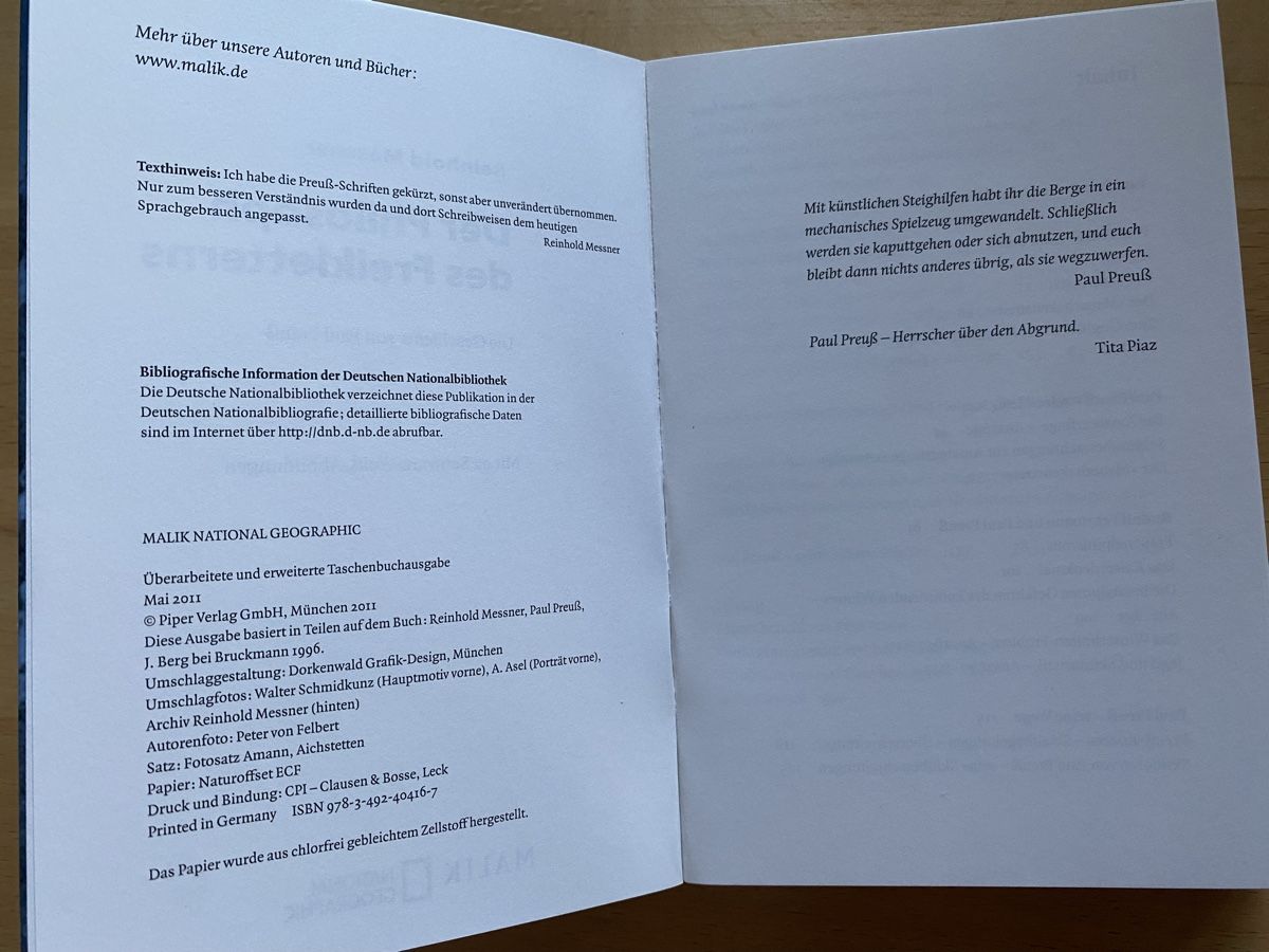 Bücher: Der Philosoph des Freikletterns - Reinhold Messner – Gebraucht aus Schwarzenburg von Michellu 5