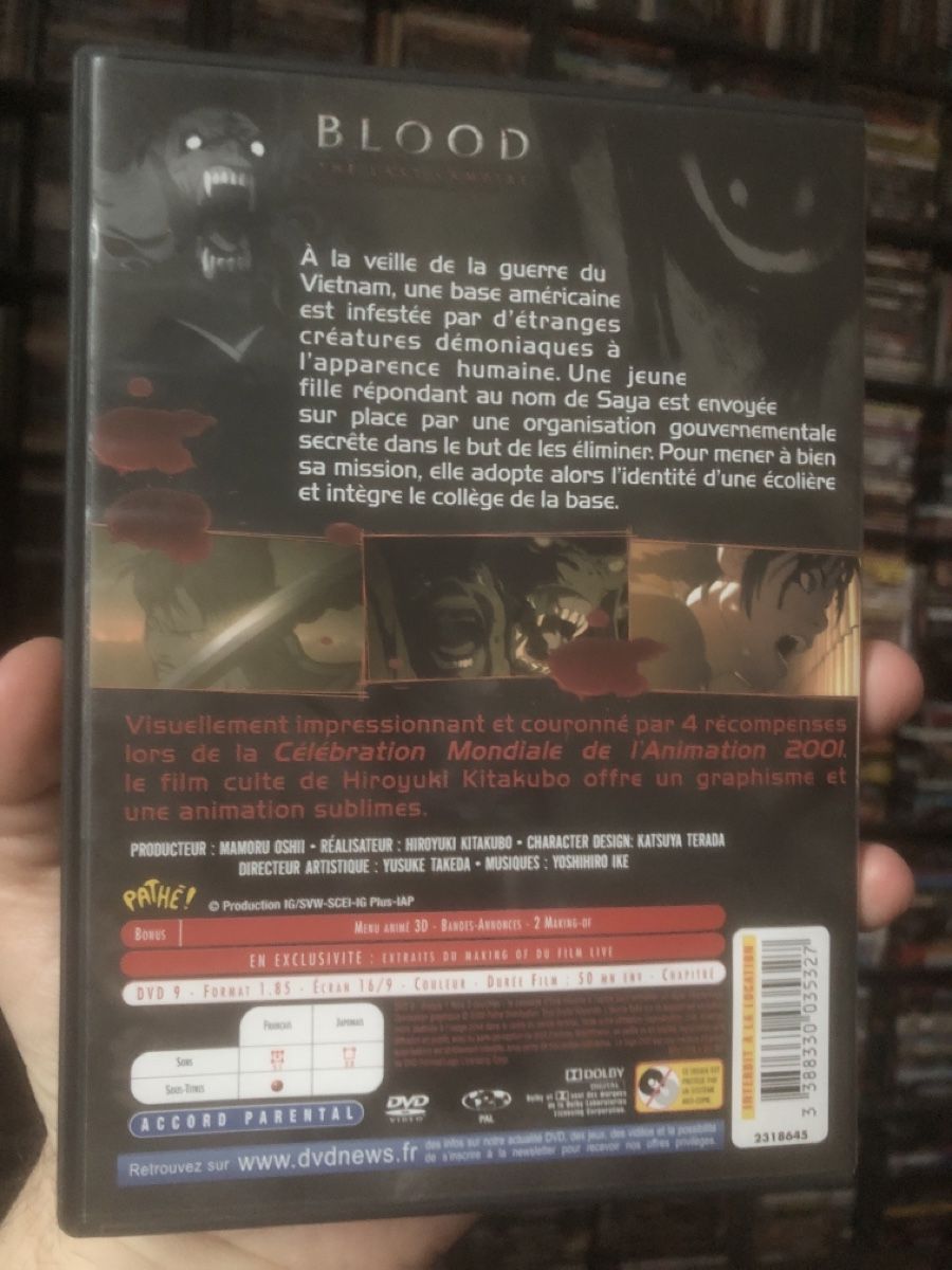 Tous les DVDs: Blood, The Last Vampire (Manga Video) - dvd – D'occasion à Lausanne par fransadpop 1