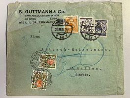1929 Mix Faktur Schweiz / Oesterreich Brief, Nachporto