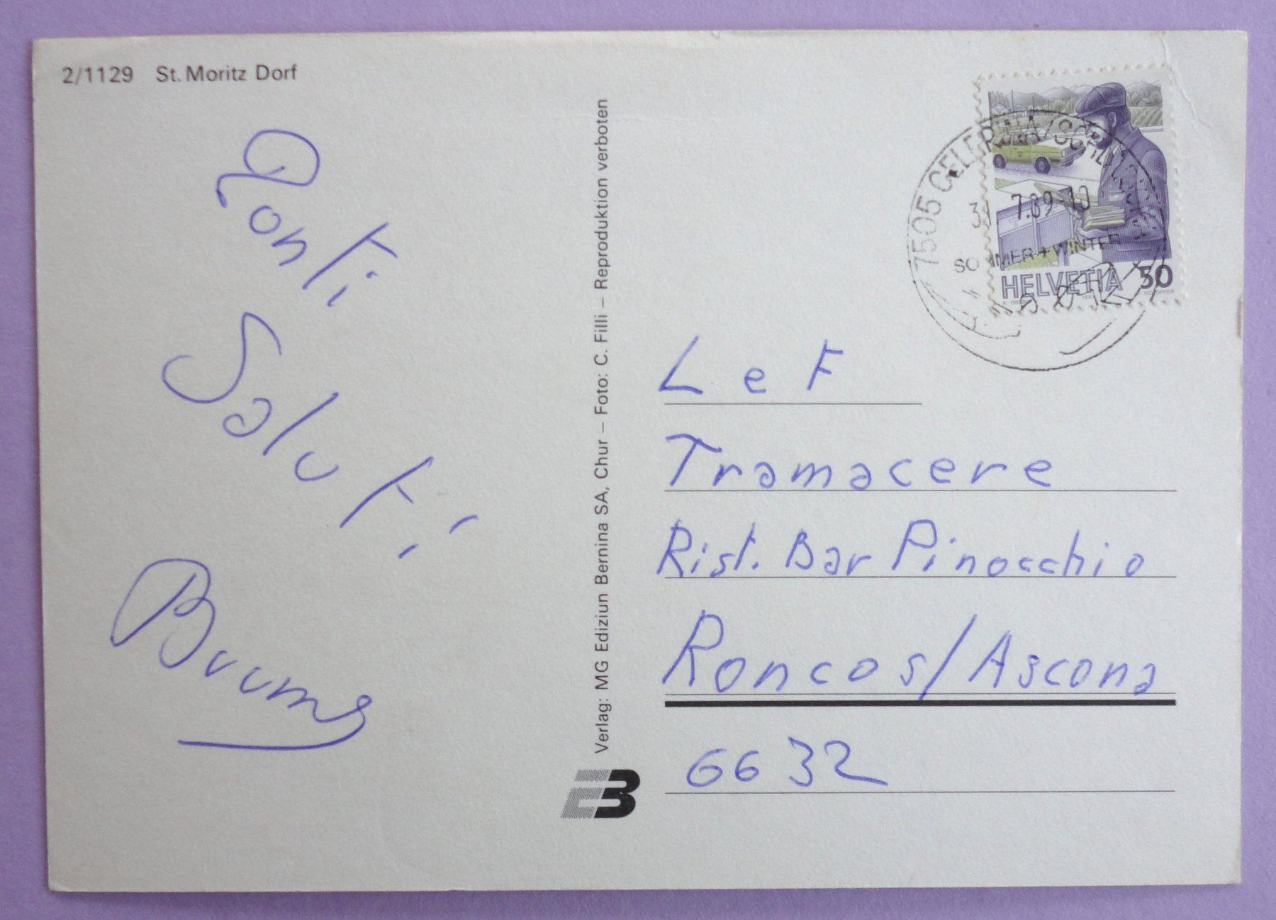 Cartoline postali: St. Moritz Dorf – Difettoso da Fétigny venduto da Billy2miny 1