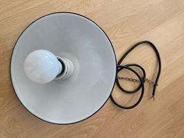 Vintage Emaille Lampe, Hängelampe,