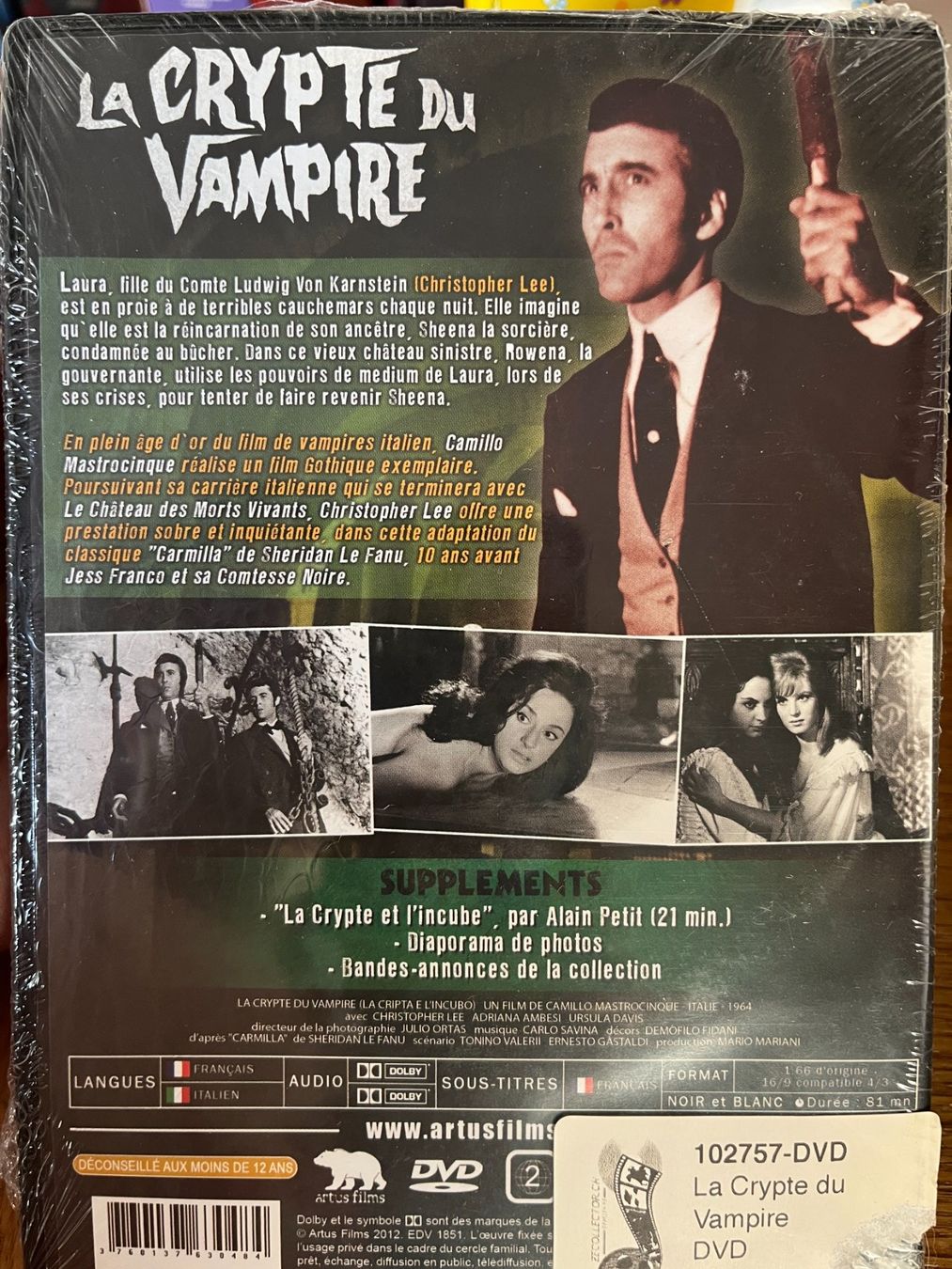 Alle DVDs: La crypte du vampire (1964, DVD, Christopher Lee, NB) – Neu und originalverpackt aus Vevey von zecollector 1