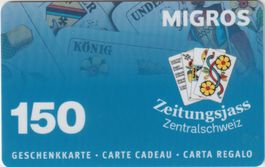 Migros Geschenkkarte  (Gebraucht leer)  Zeitungsjass