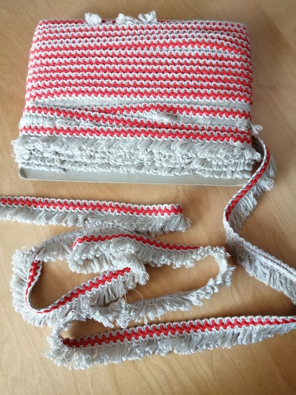Dekobänder: Fransenborte rot/weiss Dekoband Handarbeit DIY – Neu (gemäss Beschreibung) aus Honau von holunder3 1