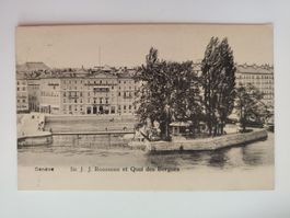 Genf Ile J. J. Rousseau Quai des Bergues dat. 1915