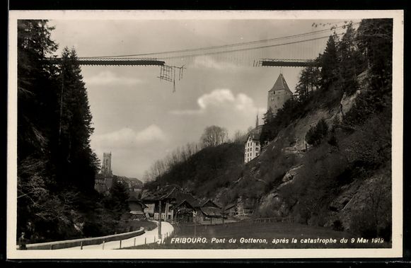 Cartoline postali: Fribourg, Pont du Gotteron, après la ca – Usato da Berlin venduto da bartko-reher