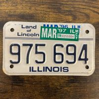 🇺🇸 U.S. Motorradnummer, Illinois 975 694 - (18x10cm)