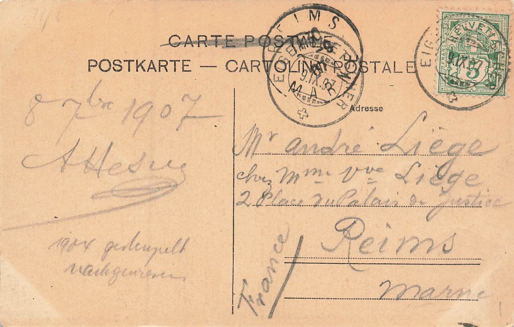 Cartes postales: Jungfraubahn Eigergletscher und Mönch – D'occasion à Schwyz par Seffi56 1