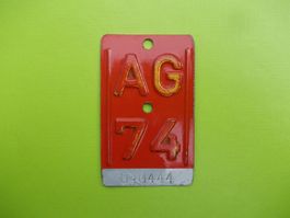 Velonummer / Fahrradnummer AG 74