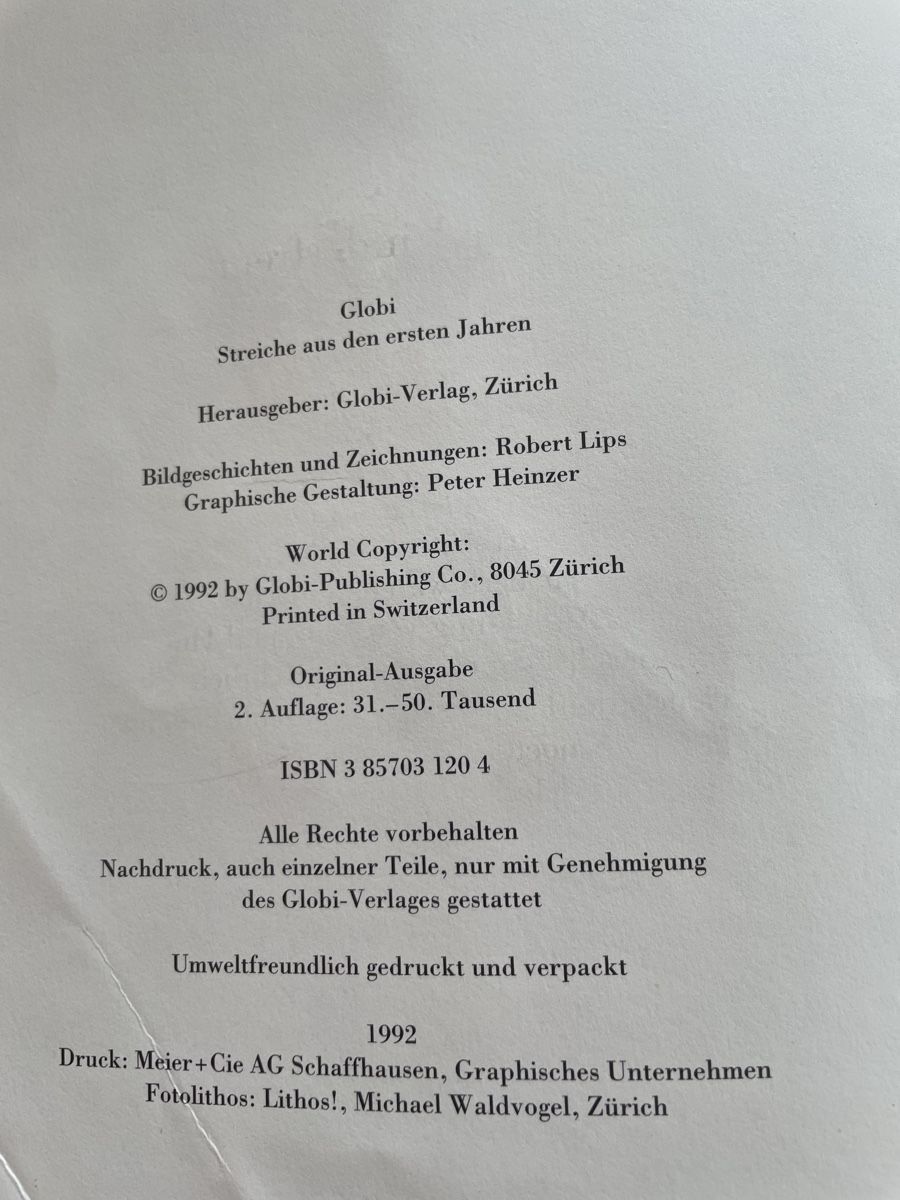 Bücher: Globi - Streiche aus den ersten Jahren 2.Auflage – Gebraucht aus Masein von mosaba 1