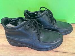 Schwarze Komfort Halbschuhe Glattleder Schwarz / Gr. 42 NEU!