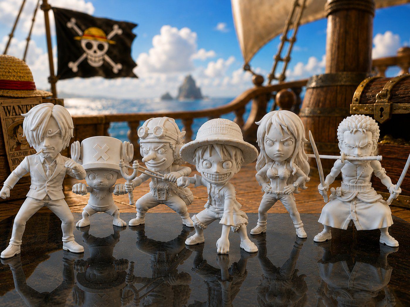 Statuette: One Piece: ensemble complet de l'équipage en style Chibi – Nuovo (secondo la descrizione) da Renens VD venduto da hel_h75s