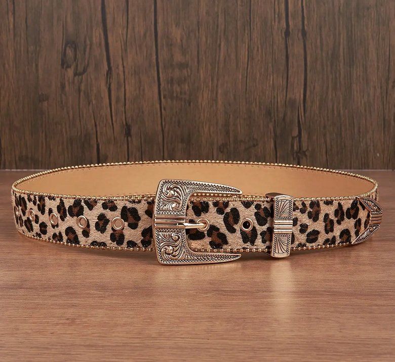 Cinture: Leopardengürtel mit Metallschnalle und Perlenbesatz – Nuovo e nell'imballaggio originale da Lausanne venduto da FASHION-WORLD-SHOP