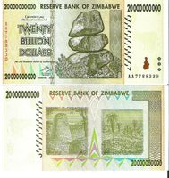ZIMBABWE 20 MILLARDS DOLLARS 2008 (UNC)