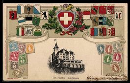Passepartout-Lithographie St. Gallen, Scheffelstein, Kantonw