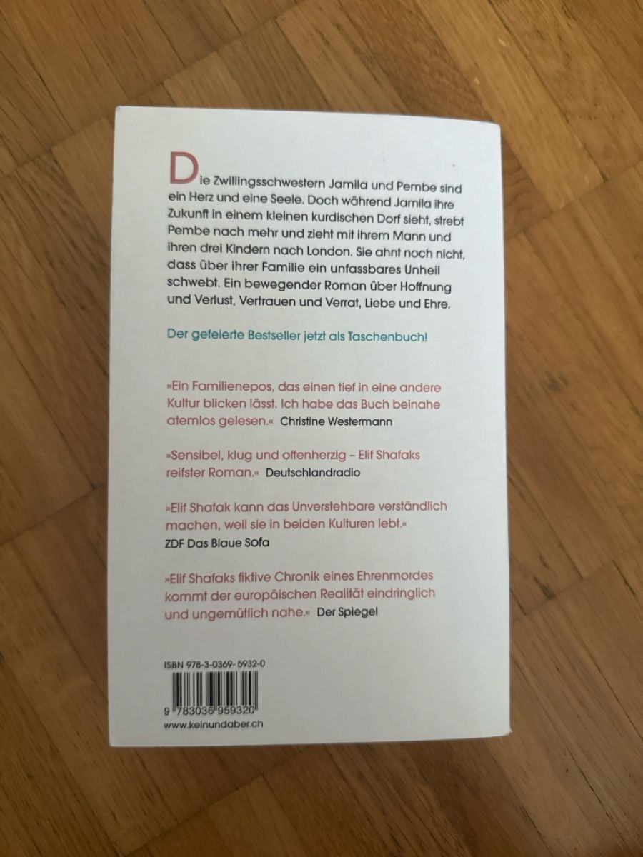 Bücher: Elif Shafak "Ehre" Taschenbuch – Gebraucht aus Horgen von anisa1985 1