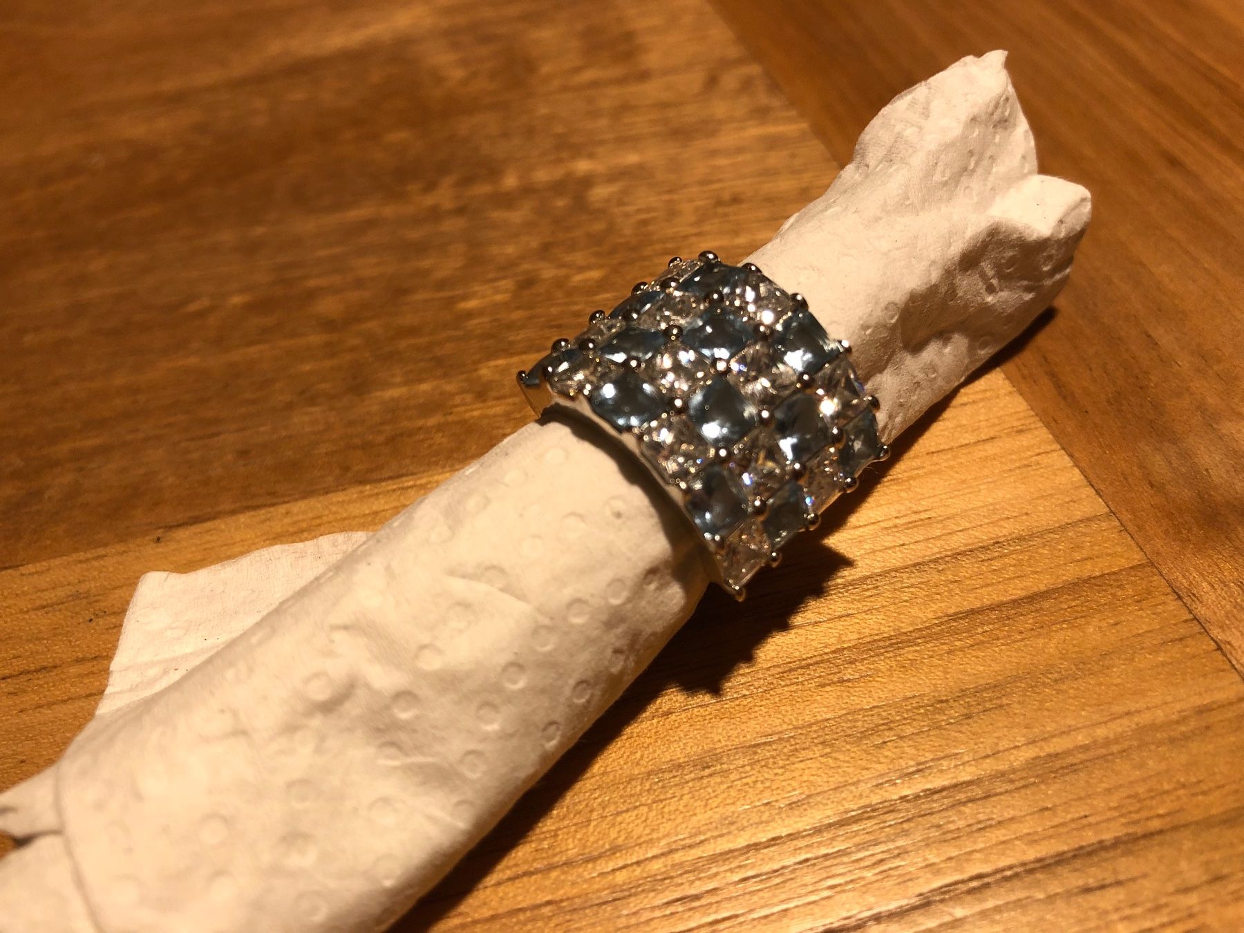 Anelli: Ring Silber Blau /Weisse Steine – Usato da Adligenswil venduto da ZGB