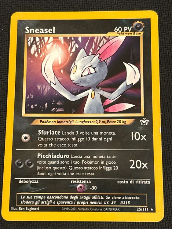Pokemon RARE card OLD NEO GENESIS 2000, Sneasel 25/111 (Gebraucht) in ...