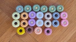 Blumen Perlen Silikon Set bunt 24 Stück