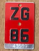 ZG 86 - VELONUMMER - FAHRRADSCHILD - PLAQUE DE VELO - ZG 86