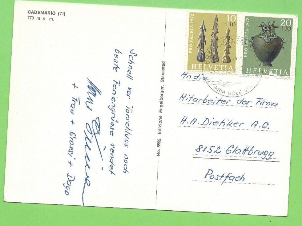 Cartoline postali: Cademario (TI) – Usato da Zürich venduto da t24_de 1