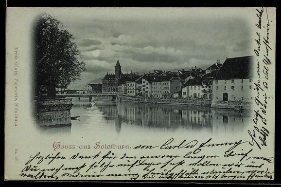 Cartes postales: Mondschein-AK Solothurn, Aarepartie mit  – D'occasion à Berlin par bartko-reher