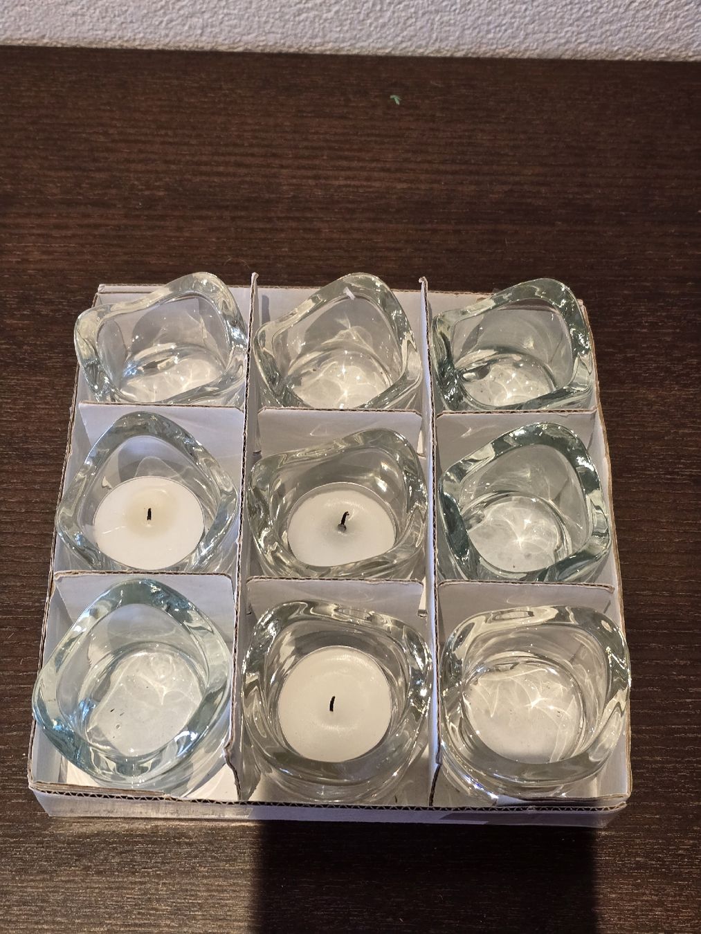 Portacandele: 9x Teelichthalter Glas transparent, – Usato da Morschach venduto da Monikawi