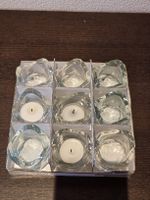 9x Teelichthalter Glas transparent,