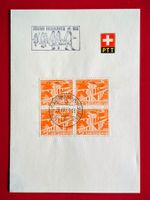 AUTOMOBILPOST SECHSELÄUTEN ZÜRICH 298 VIERERBLOCK BÖGLI 1953