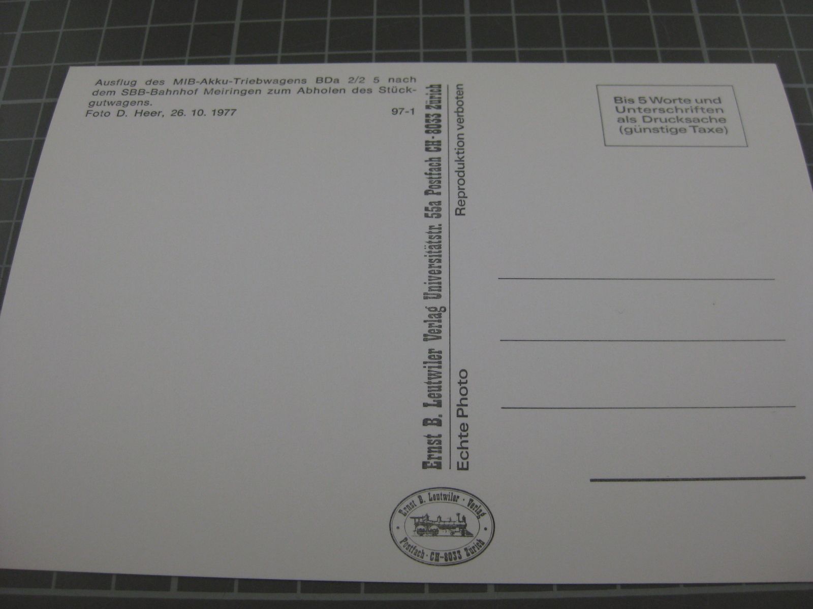 Cartoline postali: Meiringen mit Zug – Usato da Malters venduto da Marosko 1
