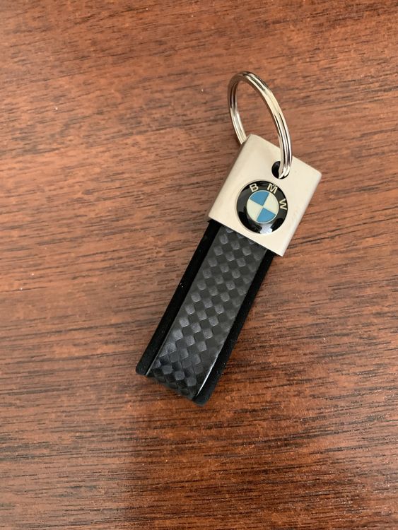 Porte-clés BMW - Mélange De Cuir Et Corde Tressée - Neuf Sous Blister
