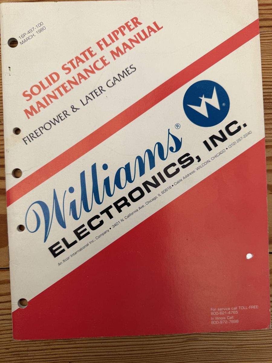 Williams Flipper: 1980 Original Williams Flipper Pinball Manual – Usato da Belp venduto da jagmen67