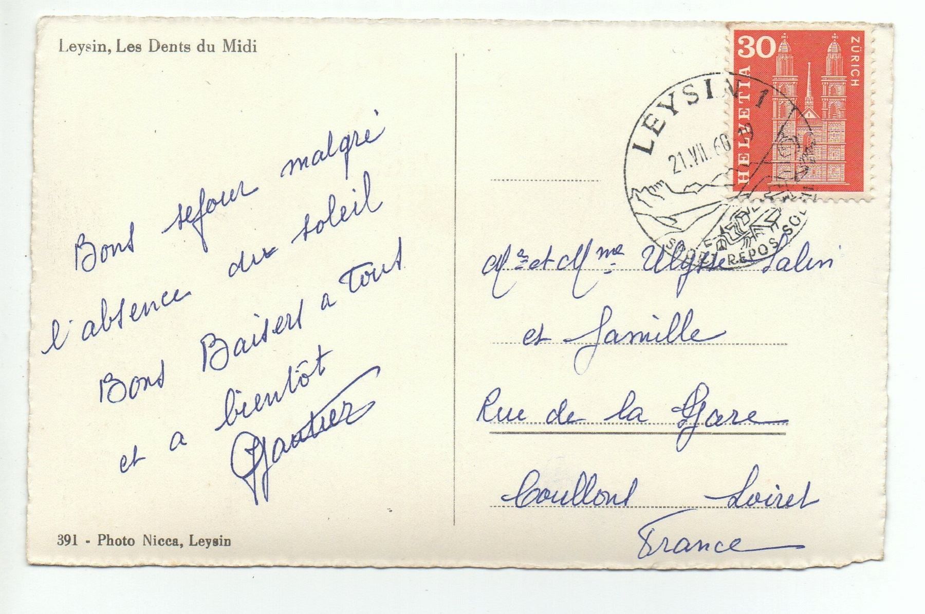 Cartoline postali: LEYSIN Chemin de fer Aigle-Leysin – Usato da Jona venduto da philajona 1