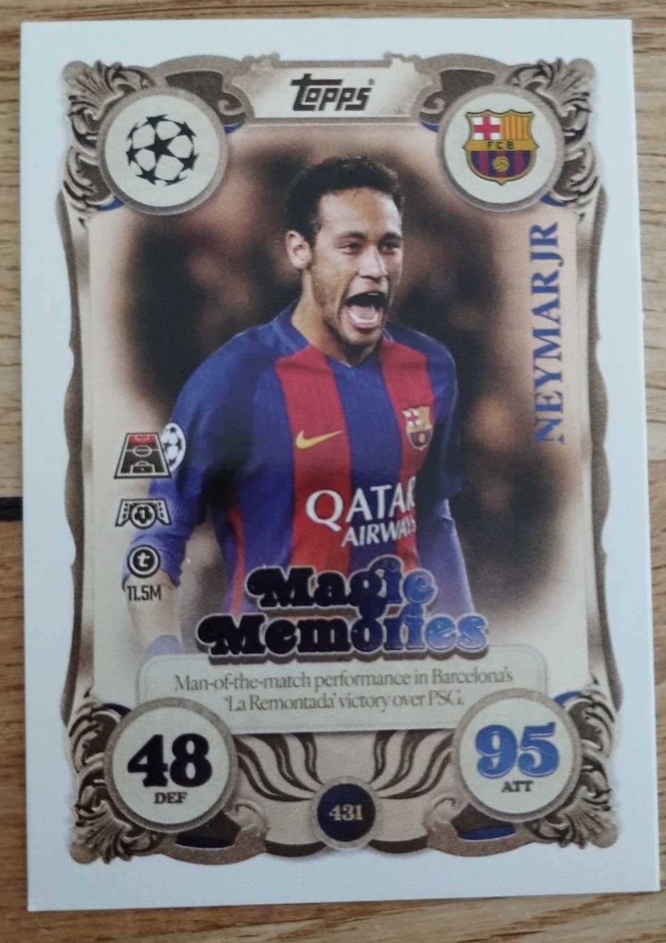 Topps Carte collezionabili: Neymar Match Attax Sonderkarte – Usato da Wilen b. Wil venduto da eri_5hkk
