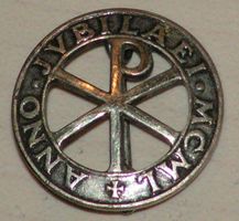 Abzeichen Pin Anstecknadel zum Hl. Jahr 1950, Papst Pius XII