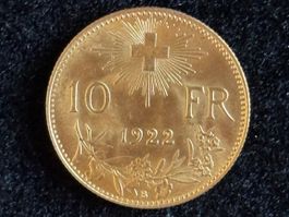 10 Fr Vreneli 1922