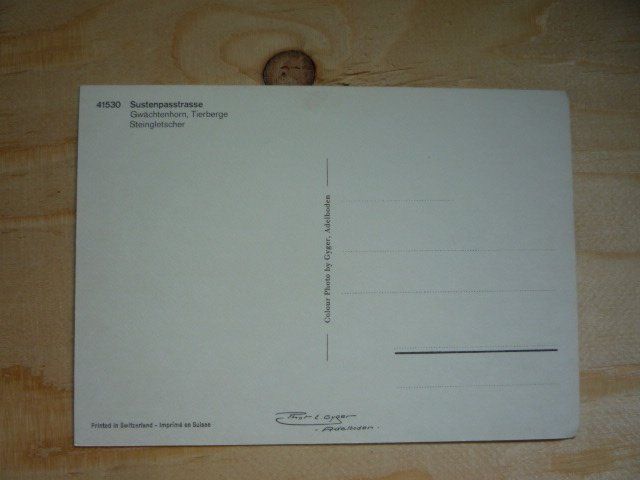 Cartoline postali: Sustenpasstrasse mit Postauto, 41530 – Usato da Rieden SG venduto da Brockehuesli 1