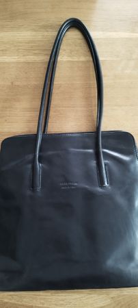 Edle schwarze Ledertasche VERA PELLE, Made in Italy. NP 298