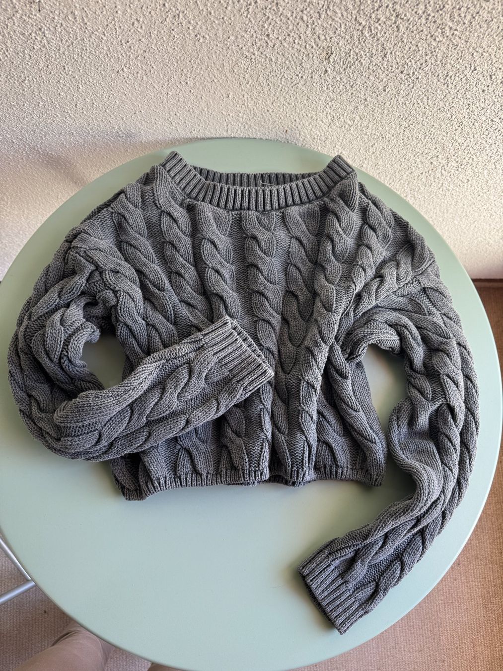 Stradivarius Maglioni & Felpe: Strickpullover dunkelgrau - Used Look - 100% Baumwolle – Usato da Kägiswil venduto da Jindujune