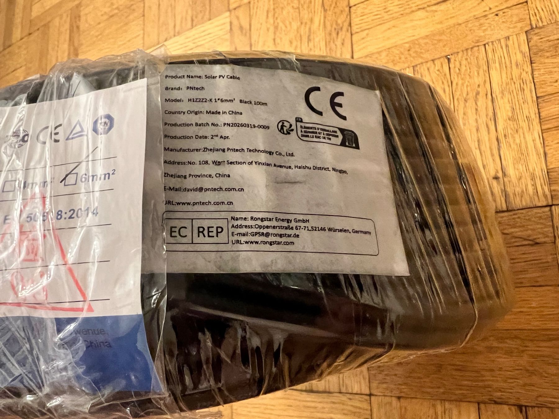 Kabel: 100 Meter Solarkabel 6mm2 schwarz – Neu und originalverpackt aus Burgdorf von A006972 1